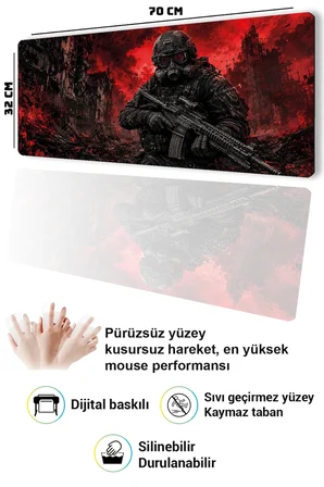 SonicTouch Klavye Mousepad 32x70cm Dikişsiz Pürüzsüz Sıvı Geçirmez Kaymaz Taban Kıyamet Devriyesi