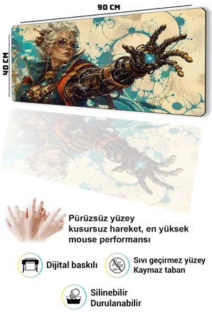 SonicTouch Klavye Mousepad 40x90cm Dikişsiz Pürüzsüz Sıvı Geçirmez Kaymaz Taban Bakır Bilge