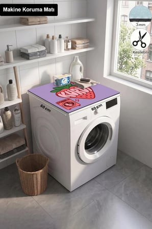 Valerine Life Çamaşır Kurutma Makinesi Üstü Düzenleyici Matı Sıvı Geçirmez Örtü Çilek Kurut