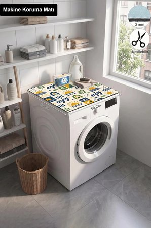Valerine Life Çamaşır Kurutma Makinesi Üstü Düzenleyici Matı Sıvı Geçirmez Örtü Güneşli Keyif
