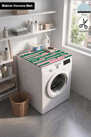 Valerine Life Çamaşır Kurutma Makinesi Üstü Düzenleyici Matı Sıvı Geçirmez Örtü Temiz Akış
