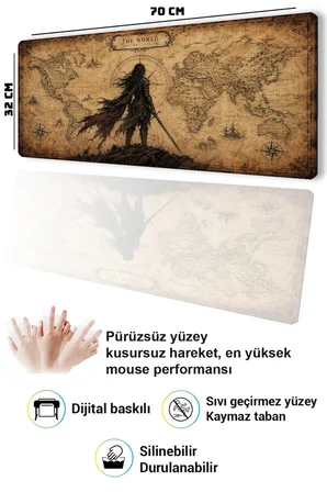 SonicTouch Klavye Mousepad 32x70cm Dikişsiz Pürüzsüz Sıvı Geçirmez Kaymaz Taban Dünyanın Eşiğinde