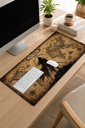 SonicTouch Klavye Mousepad 32x70cm Dikişsiz Pürüzsüz Sıvı Geçirmez Kaymaz Taban Dünyanın Eşiğinde