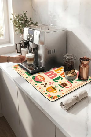 Valerine Life Kahve Espresso Makinesi Matı 35x45cm Çaycı Pad Su Geçirmez Color Pop Brew