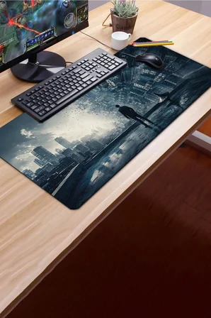 SonicTouch Klavye Mousepad 40x90cm Dikişsiz Pürüzsüz Sıvı Geçirmez Kaymaz Taban Bilinç Labirenti