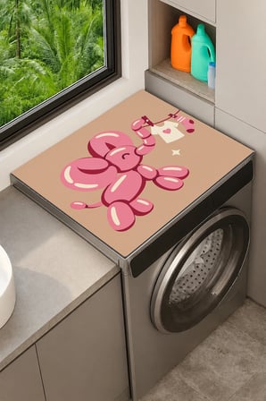Valerine Life Çamaşır Kurutma Makinesi Üstü Düzenleyici Matı Sıvı Geçirmez Örtü Balon Fil