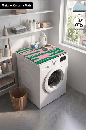 Valerine Life Çamaşır Kurutma Makinesi Üstü Düzenleyici Matı Sıvı Geçirmez Örtü Şeker Şeritleri
