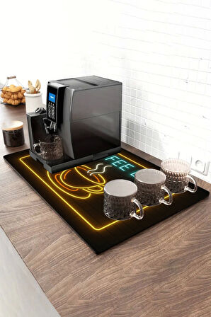 Valerine Life Barista Kahve Barı Tezgah Matı XXL Büyük Boy Espresso Makinesi Pad 40x90cm 27250827