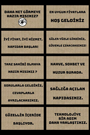 Valerine Life isme Kişiye Firmaya Özel Dijital Baskılı Hoş Geldiniz İşyeri Kapı Önü Paspası 50x90cm
