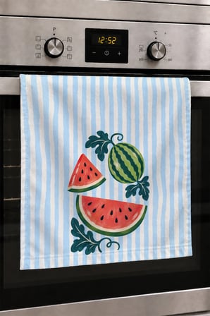 Valerine Life El Kurulama Havlusu 30x50cm Mutfak, Fırın için Pamuklu Emici Karpuz Ferahlığı
