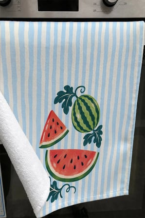 Valerine Life El Kurulama Havlusu 30x50cm Mutfak, Fırın için Pamuklu Emici Karpuz Ferahlığı