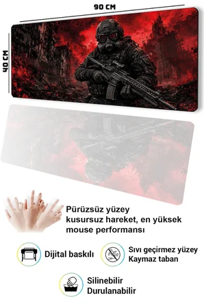 SonicTouch Klavye Mousepad 40x90cm Dikişsiz Pürüzsüz Sıvı Geçirmez Kaymaz Taban Kıyamet Devriyesi