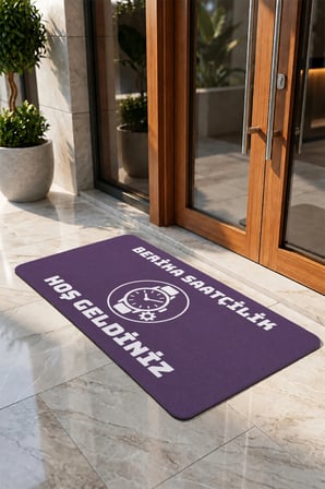 Valerine Life Kapı Önü Paspası 50x90cm Dijital Baskı Kaymaz Kişiye Firmaya Özel Saatçi