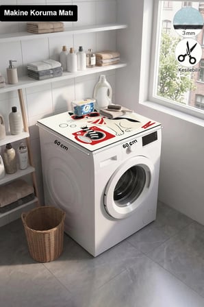 Valerine Life Çamaşır Kurutma Makinesi Üstü Düzenleyici Matı Sıvı Geçirmez Örtü Havalı Kedi