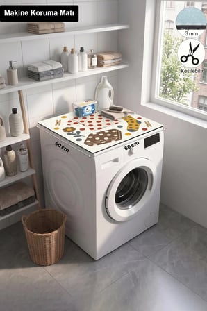 Valerine Life Çamaşır Kurutma Makinesi Üstü Düzenleyici Mat Sıvı Geçirmez Örtü Puantiyeli Çamaşırlar