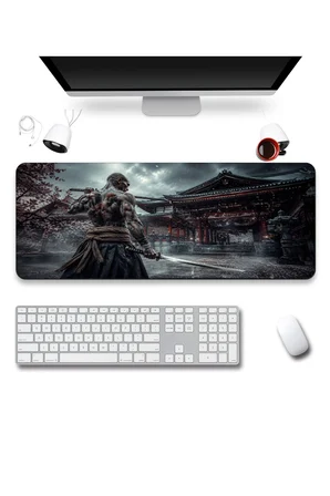 SonicTouch Klavye Mousepad 40x90cm Dikişsiz Pürüzsüz Sıvı Geçirmez Kaymaz Taban Tapınak Savaşçısı