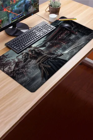 SonicTouch Klavye Mousepad 40x90cm Dikişsiz Pürüzsüz Sıvı Geçirmez Kaymaz Taban Tapınak Savaşçısı