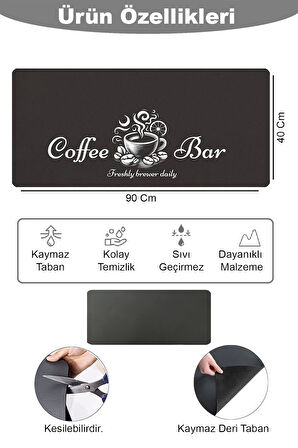 Valerine Life Barista Matı Sıvı Geçirmez XXL Kahve Barı Espresso Kahve Makinesi Pad 40x90cm 27241224