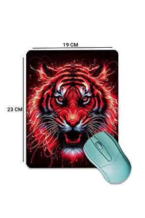 SonicTouch Kırmızı Neon Kaplan Pürüzsüz Yüzey Kaymaz Taban Dikişsiz Kenar Gamer Oyuncu Mouse Pad 19x23cm