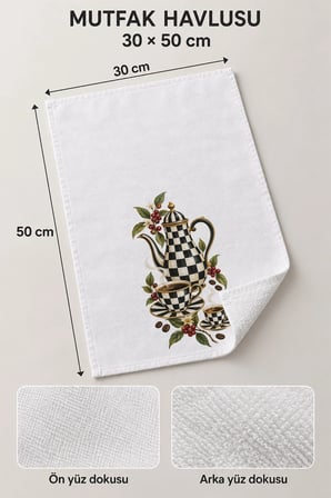 Valerine Life El Kurulama Havlusu 30x50cm Mutfak, Fırın için Pamuklu Emici Kırk Yıllık Hatır