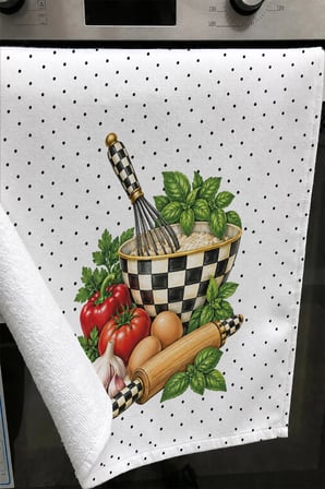 Valerine Life El Kurulama Havlusu 30x50cm Mutfak, Fırın için Pamuklu Emici Lezzet Hazırlığı