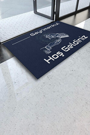 Valerine Life İsme Kişiye Firmaya Özel Emlakçı Gayrimenkul Hoş Geldiniz Kapı Önü Paspası 45x70cm