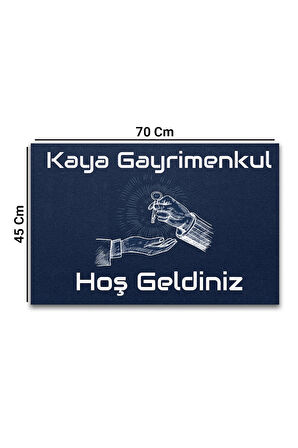 Valerine Life İsme Kişiye Firmaya Özel Emlakçı Gayrimenkul Hoş Geldiniz Kapı Önü Paspası 45x70cm