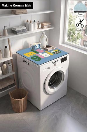 Valerine Life Çamaşır Kurutma Makinesi Üstü Düzenleyici Matı Sıvı Geçirmez Örtü Papatya Ferahlığı