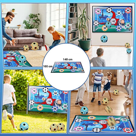 SonicTouch Hedefe Atma Futbol Kalesi Çocuk Top Skor Oyun Matı Katlanabilir Yıkanabilir 100x140cm