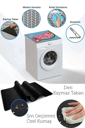 Valerine Life Çamaşır Kurutma Makinesi Üstü Düzenleyici Matı Sıvı Geçirmez Örtü Karpuz Tazeliği