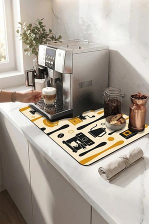 Valerine Life Kahve Espresso Makinesi Matı 35x45cm Çaycı Pad Su Geçirmez Barista Şeritleri