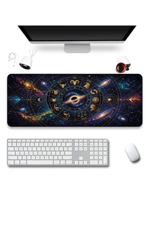 SonicTouch Klavye Mousepad 40x90cm Dikişsiz Pürüzsüz Sıvı Geçirmez Kaymaz Taban Yıldız Haritası