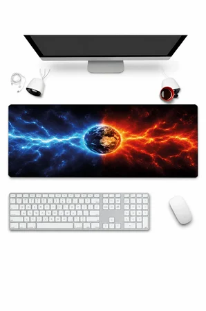 SonicTouch Klavye Mousepad 32x70cm Dikişsiz Pürüzsüz Sıvı Geçirmez Kaymaz Taban Kozmik Denge