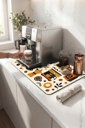 Valerine Life Kahve Espresso Makinesi Matı 35x45cm Çaycı Pad Su Geçirmez Midnight Mocha