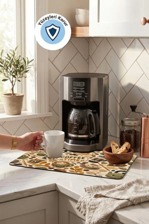 Valerine Life Kahve Espresso Makinesi Matı 35x45cm Çaycı Pad Su Geçirmez Coffee Gazette