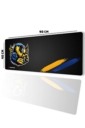 SonicTouch Kupa Avcısı Kanarya Sarı Lacivert Pürüzsüz Sıvı Geçirmez XL Gamer Klavye Mousepad 40x90cm