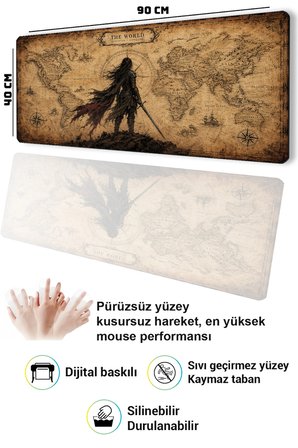 SonicTouch Klavye Mousepad 40x90cm Dikişsiz Pürüzsüz Sıvı Geçirmez Kaymaz Taban Dünyanın Eşiğinde