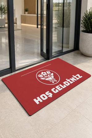 Valerine Life Kapı Önü Paspası 50x90cm Dijital Baskı Kaymaz Kişiye Firmaya Özel Çiçekçilik