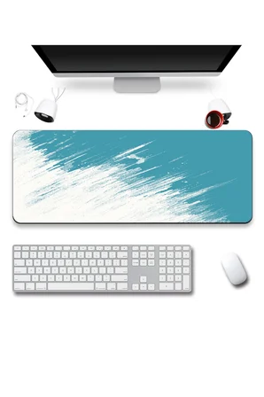 SonicTouch Klavye Mousepad 40x90cm Dikişsiz Pürüzsüz Sıvı Geçirmez Kaymaz Taban Turkuaz Geçiş
