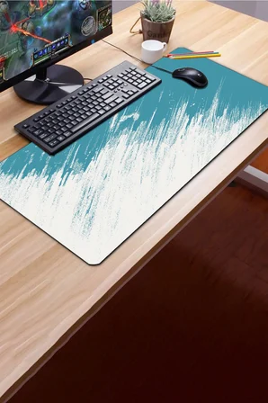 SonicTouch Klavye Mousepad 40x90cm Dikişsiz Pürüzsüz Sıvı Geçirmez Kaymaz Taban Turkuaz Geçiş