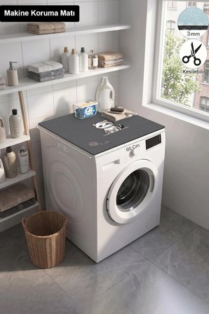 Valerine Life Çamaşır Kurutma Makinesi Üstü Düzenleyici Matı Sıvı Geçirmez Örtü   Pati ve Yumak