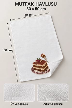 Valerine Life El Kurulama Havlusu 30x50cm Mutfak, Fırın için Pamuklu Emici Kat Kat Lezzet