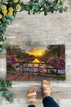 Valerine Life Sevda Köprüsü Gün Batımı Welcome Hoş Geldiniz Kapı Önü Paspası 45x70cm