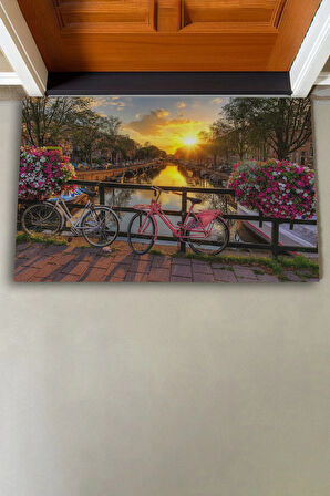 Valerine Life Sevda Köprüsü Gün Batımı Welcome Hoş Geldiniz Kapı Önü Paspası 45x70cm