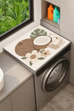 Valerine Life Çamaşır Kurutma Makinesi Üstü Düzenleyici Matı Sıvı Geçirmez Örtü Hindistan Cevizi