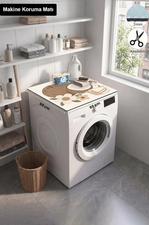 Valerine Life Çamaşır Kurutma Makinesi Üstü Düzenleyici Matı Sıvı Geçirmez Örtü Hindistan Cevizi