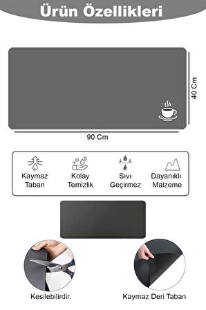 Valerine Life Barista Matı Sıvı Geçirmez XXL Kahve Barı Espresso Kahve Makinesi Pad 40x90cm 27241219