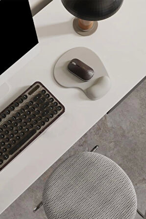 SonicTouch Bilek Destekli Gri Damla Tipi Pürüzsüz Yüzey Dikişsiz Gamer Oyuncu Mouse Pad 20x22cm