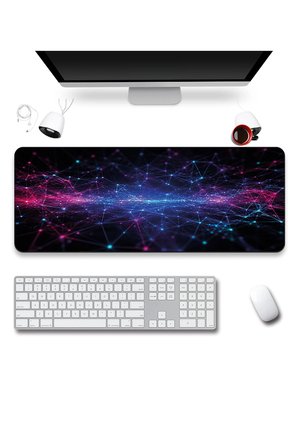 SonicTouch Klavye Mousepad 40x90cm Dikişsiz Pürüzsüz Sıvı Geçirmez Kaymaz Taban Siber Doku