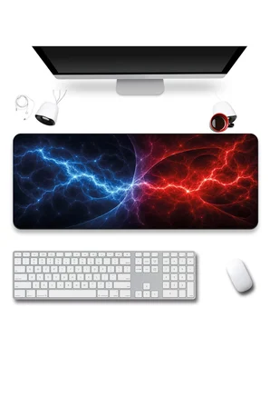 SonicTouch Klavye Mousepad 40x90cm Dikişsiz Pürüzsüz Sıvı Geçirmez Kaymaz Taban Elementlerin Savaşı